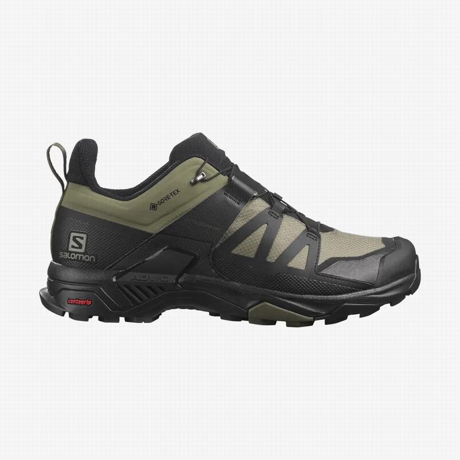 Salomon X Ultra 4 Wide Gore-tex Férfi Túracipő Fekete/Olivazöld (OHH5880AH)